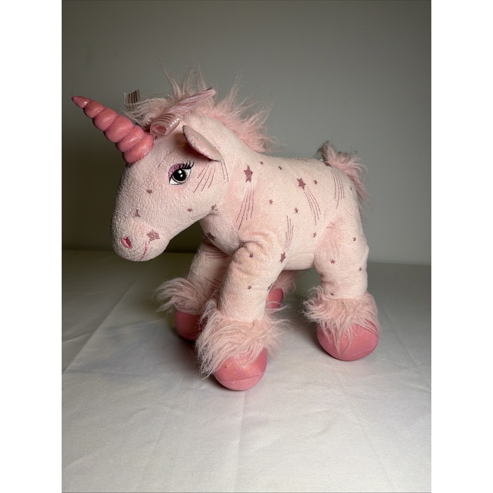 Build-A-Bear Pink Shooting Star Unicorn Plush Shimmer Hooves Retired